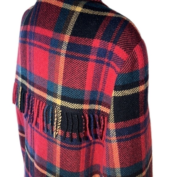 Vintage Lizwear Lambswool Mohair soft Fringe Lined Lightweight Plaid Jacket 8P - Picture 10 of 12